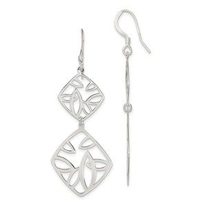 Sterling Silver Polished Fancy Geometric Dangle Earrings